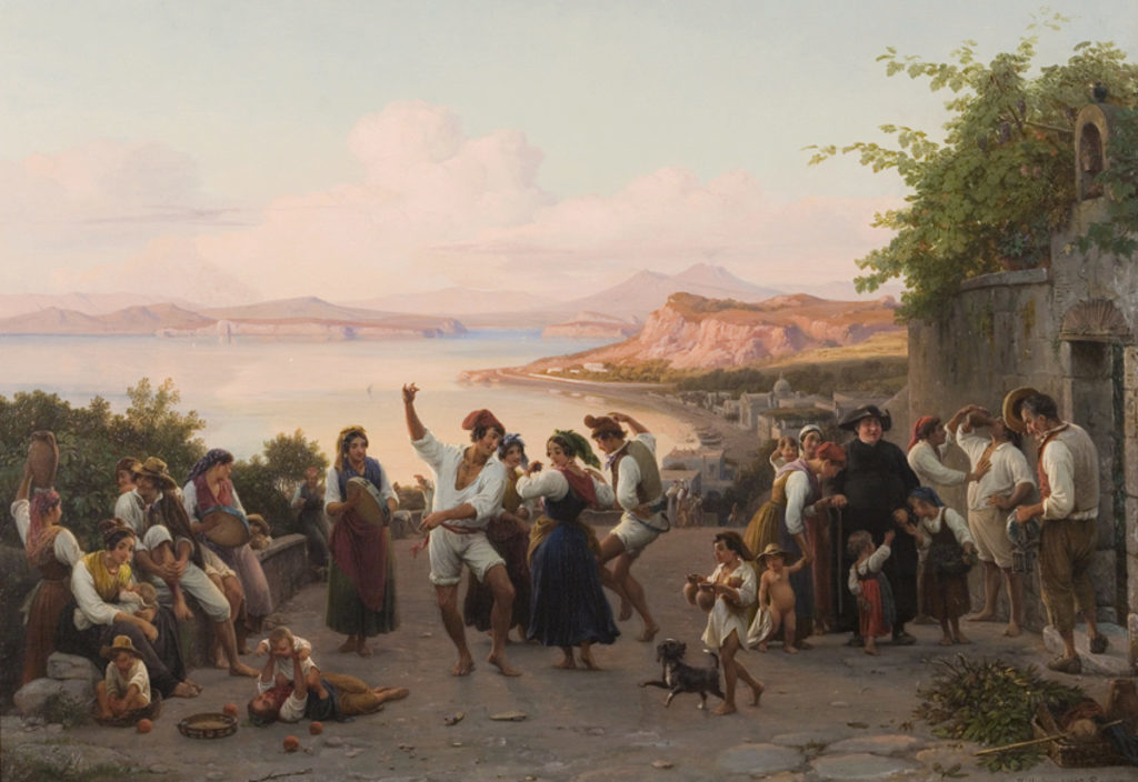 Wilhelm Marstrand, "En dans i det fris på Ischia", 1847. Ribe Kunstmuseum