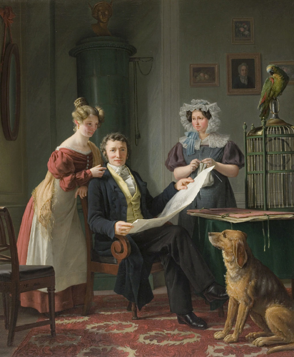 Martinus Rørbye. Kirugen Chr. Fenger med hustru og datter. 1829