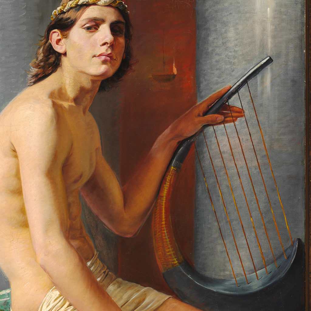 Kristian Zahrtmann, "David ved Sauls Palads", 1878. Privateje (detalje)