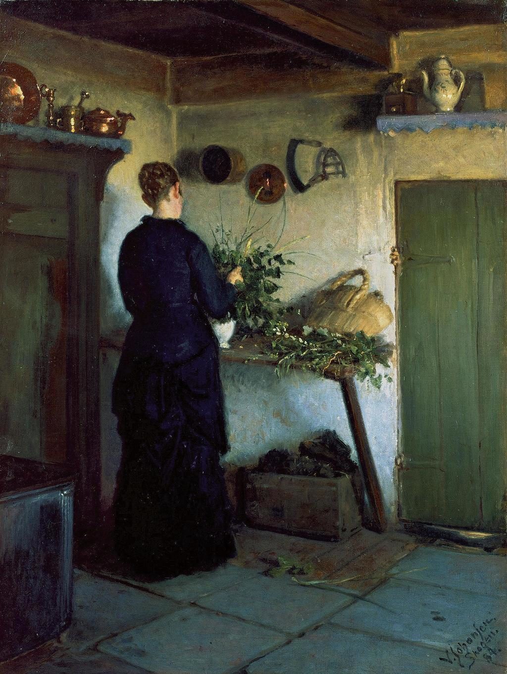Viggo Johansen: In der Küche, 1884, Skagens Kunstmuseer