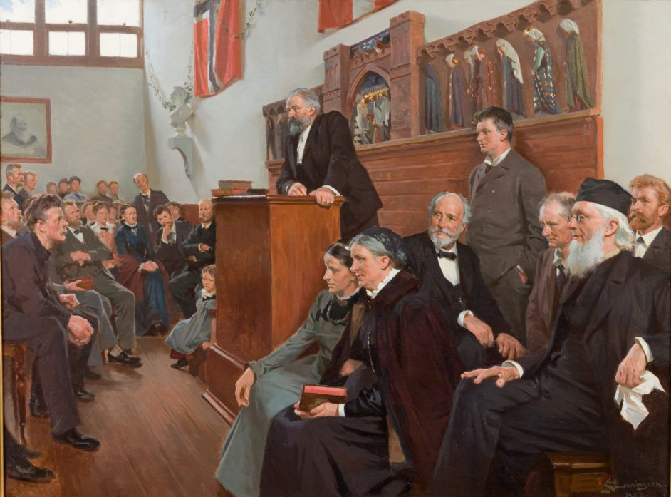 Et foredrag i Dagmarsalen, Askov Højskole 1903