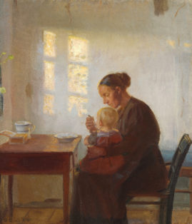 A Mother with her Child in a Sunny Room