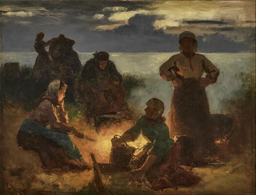 Laurits Tuxen. Trankogning på Jyllands vestkyst, 1881
