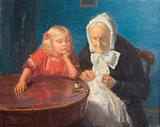 Anna Ancher. Bedstemor underholdes. 1912 | RKM