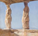 Joakim Skovgaard. Udsigt fra Karyathidehallen på Erechteion. 1884 | RKM
