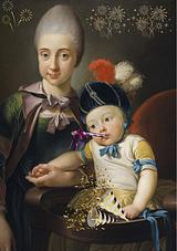 Jens Juel. Et barn med en ung pige, 1770.
Her i en festlig redigeret udgave:-)
