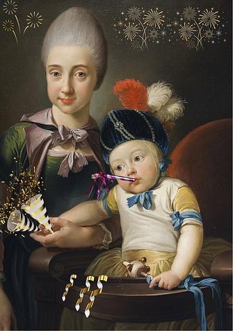 Søndag d. 18. januar 2026 holder vi både nytårskur og finissage på museet.

Her ses en nytårsfestlig redigeret udgave af Jens Juels Et barn med en ung pige, 1770.

Udstillingen med Jens Juel er vores næste særudstilling. Den åbner  7. februar 2026.
