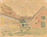 Sigurd Swane. Gårdmiljø. Søndeho, Fanø. 1926 | RKM