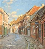 Christian Frederik Beck. Parti fra Sønderportgade, Ribe. 1916 | RKM