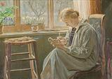 Valdemar Irminger. Min hustru ved arbejdet. 1909 | RKM