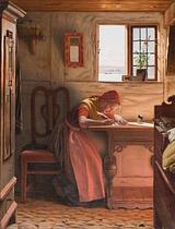 Christen Dalsgaard. En pige, der skriver. 1871 | RKM