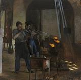 J.F. Willumsen (1863–1958)
Glaspustere på Hellerup Glasværk, 1887
