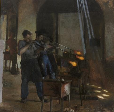 J.F. Willumsen (1863–1958)
Glaspustere på Hellerup Glasværk, 1887
