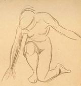 Sigurd Swane. Modelstudie. Knælende kvinde | RKM