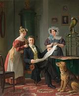 Martinus Rørbye. Kirurgen Chr. Fenger med hustru og datter. 1829 | RKM