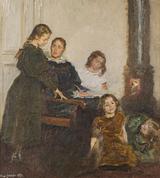 Viggo Johansen. Kunstnerens hustru og døtre. 1895 | RKM