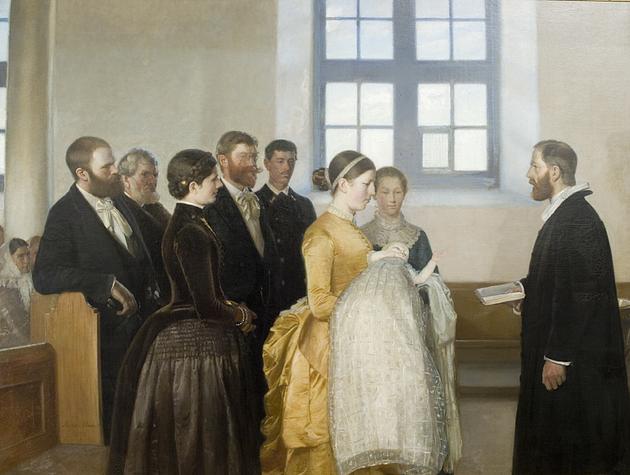 Michael Ancher. En Barnedaab, 1883-1888
