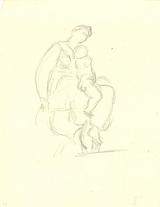 Sigurd Swane. Mor med barn. Skitse. 1927 | RKM