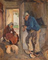 Søren Sørensen. Grisene fodres. 1922 | RKM