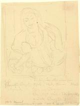 Sigurd Swane. Rids efter Rubens: Pigen med spejlet i Staatliche Gemäldegalerie i Kassel. 1913 | RKM