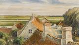 Charlotte Frimodt. Udsigt fra bispegården i Ribe imod Hovedengen. 1903 | RKM