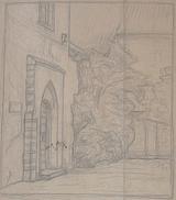 Stephan Ussing. Sct. Cathrine Kloster. Portalen til hjørbefaget mellem østre og søndre korsgang | RKM