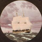 C.W. Eckersberg. Fransk linieskib med torebet merssejl. 1825 | RKM