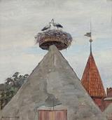 Stephan Ussing. Ribe, storkerede i Ehlers gård. 1929 | RKM