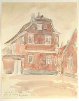 Sigurd Swane. Hus på hjørnet af Torvet og Præstegade. 1926 | RKM