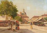 August Fischer. Torvet i Turin. Grøntmarked. 1893 | RKM