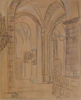 Sigurd Swane. Fra det indre af Ribe Domkirke. 1926 | RKM