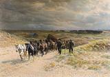 N.P. Mols. Redningsbåden køres ud, Kandestederne. 1895 | RKM