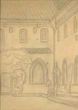 Stephan Ussing. Ribe. Sct. Catharinæ. Klostergården | RKM