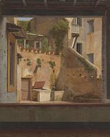 C.W. Eckersberg. Udsigt gennem et vindue til en gård i Rom. 1813. 1816 | RKM
