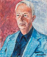 Axel Kjær Larsen. Portræt. Seminarierektor Niels Kyndrup. . 1979 | RKM