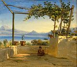 Thorald Brendstrup. Scene fra en italiensk loggia. 1850 | RKM
