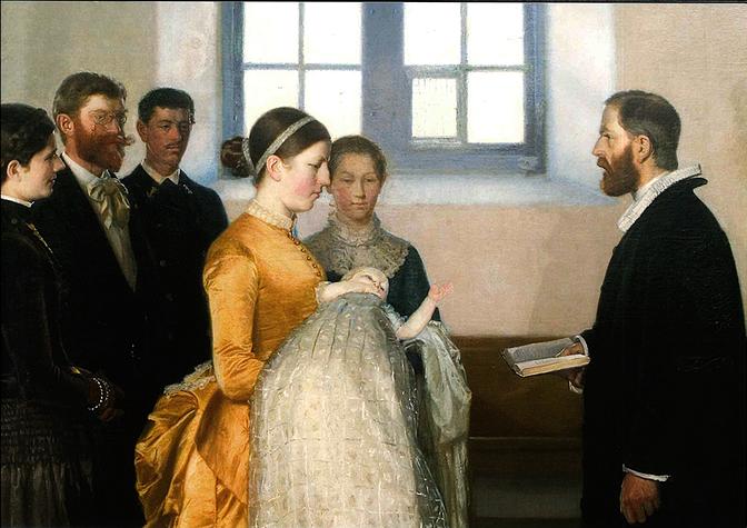 Michael Ancher.En Barnedaab, 1883-1888
