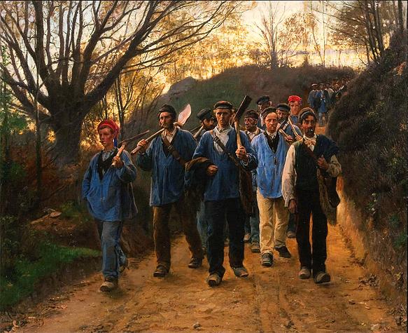 P.S. Krøyer. Franske arbejdere i hulvej, 1879
