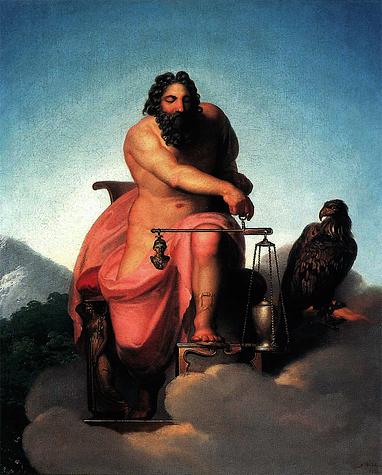 Nicolai Abildgaard. Jupiter vejer menneskenes skæbne, 1793
