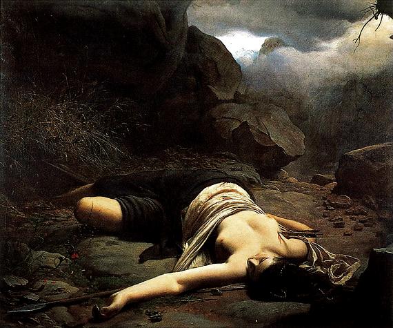 L.A. Schou. Chione dræbt på jagten af den krænkede Diana, 1866
