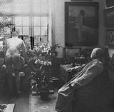 Kristian Zahrtmann i sit atelier, 1914.
