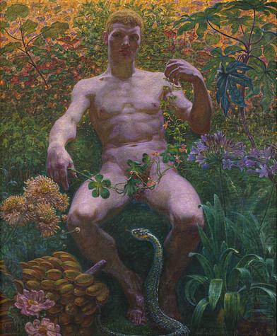 Kristian Zahrtmann. Adam i Paradis, 1914. Privateje. Foto Ole Akhøj
